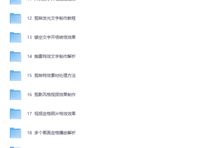 从剪辑大神那里花高价买来的剪影教程，一共19G，够你学了！